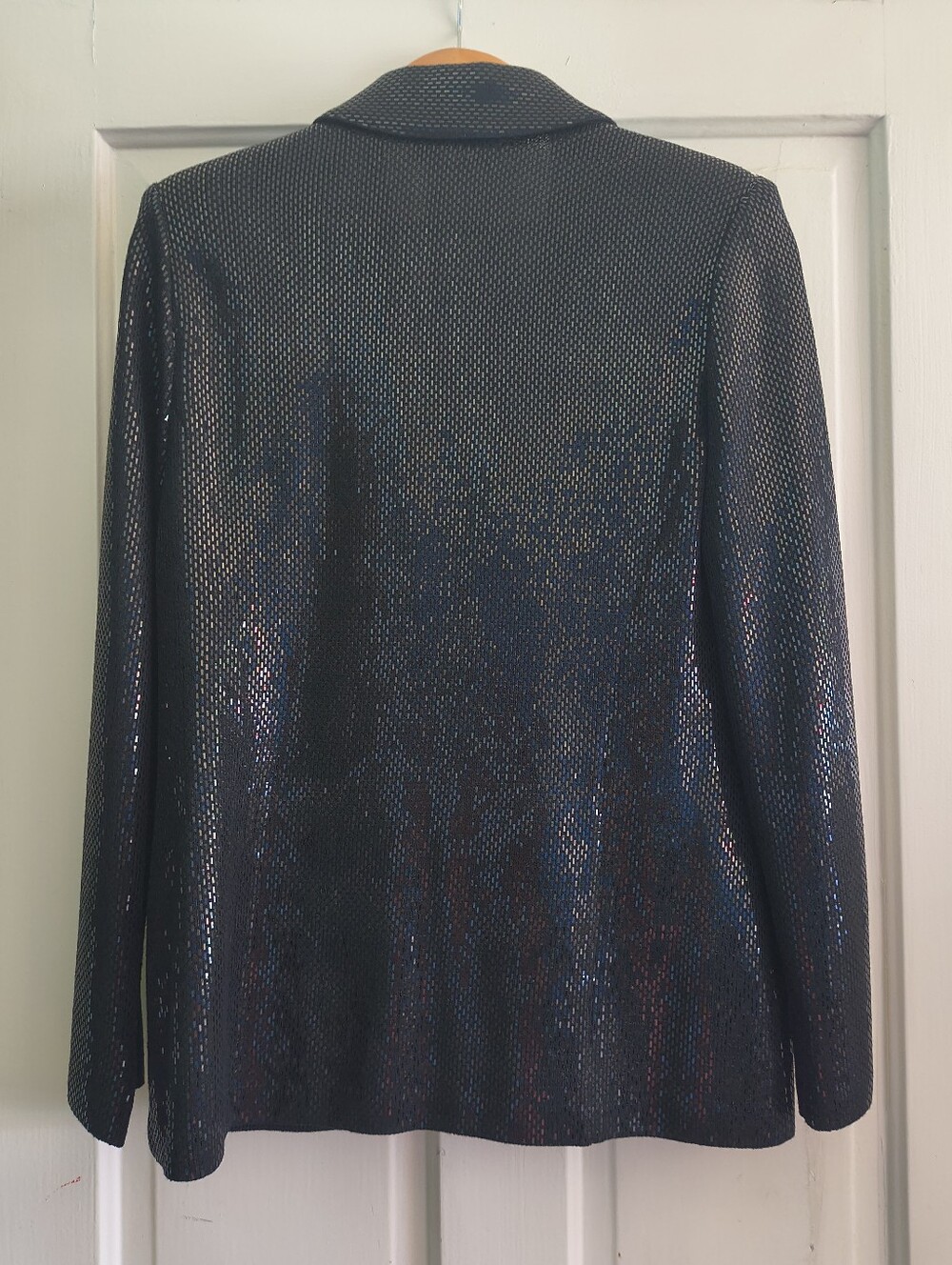 🌟 Vtg. NWOT St. John Couture Knit Black Sequin Blazer Jacket - Picture 8 of 12
